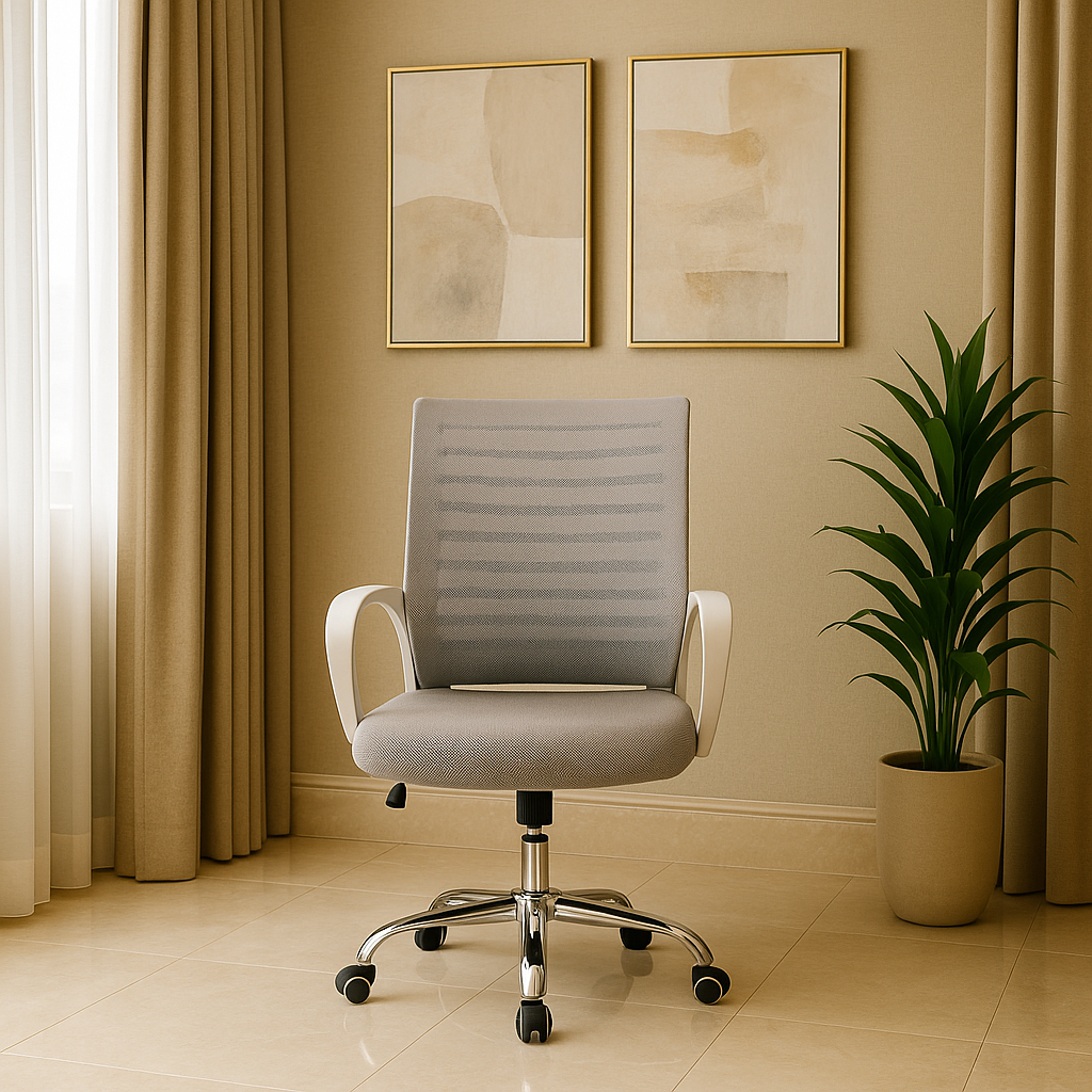 Thar White Revolving Office Chair