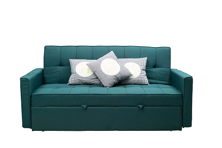 Olive King Sofa Cum Bed with Fabric in Green Color