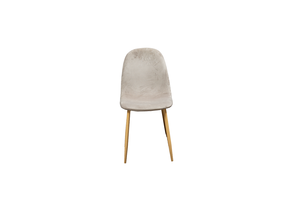 Greg Dining Chair with Velvet & Metal Leg in Grey Color