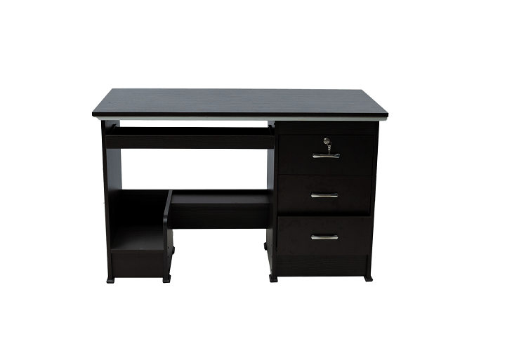 Logan (L) Computer Table with Engineered Wood in Dark Chocolate Color