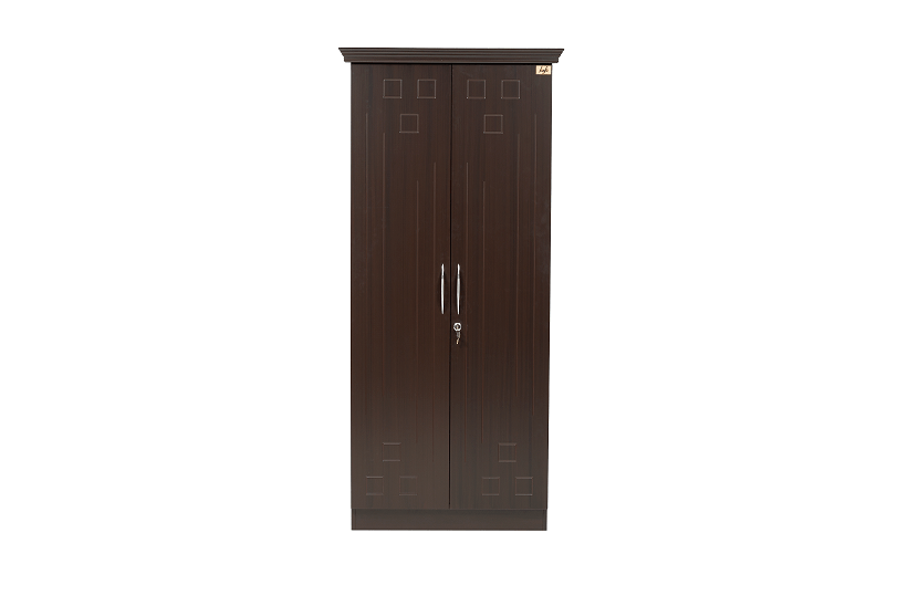Lexus Two Door Wardrobe with MDF & PU in Dark Chocolate Color