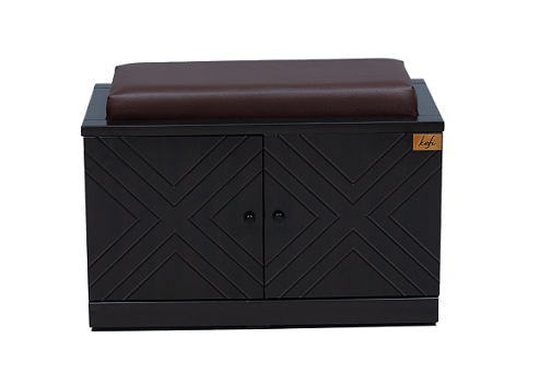 Mules Shoe Rack with MDF & PU in Dark Chocolate Color