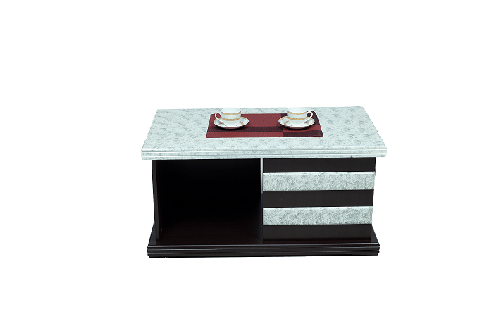 Blanco Tea Table/Centre Table with MDF and Marble like Top finish