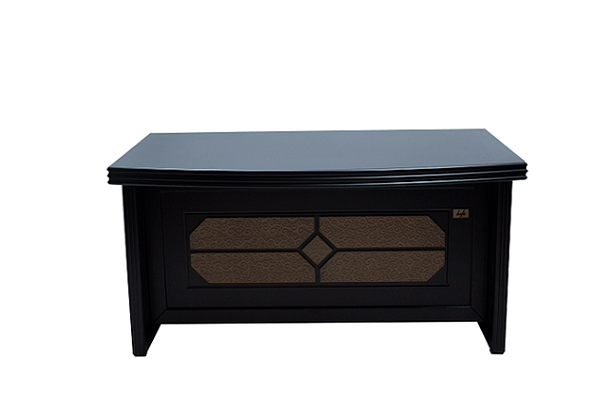 Boss Office Table with MDF & PU in Dark Chocolate Color