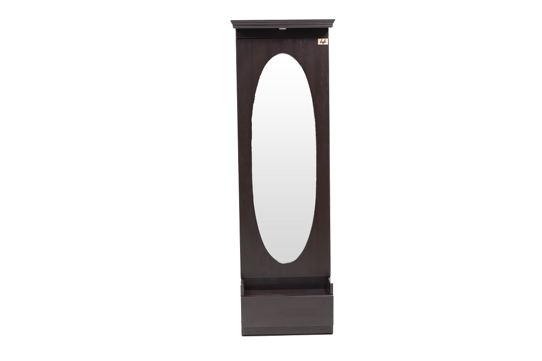 Luna Single Door Dresser with MDF & PU in Dark Chocolate Color