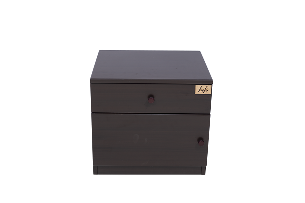 KF Bed Side Table with MDF & PU in Dark Chocolate Color