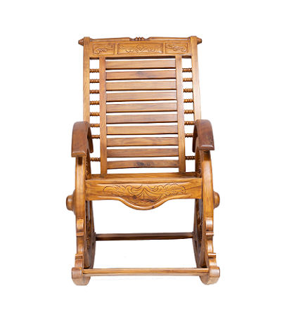 Caster2 Wooden Rocking Chair in Natural Wood Color