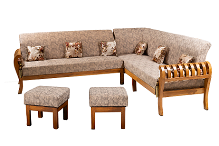 Elfino 9 Seater Sofa with Wood & Fabric