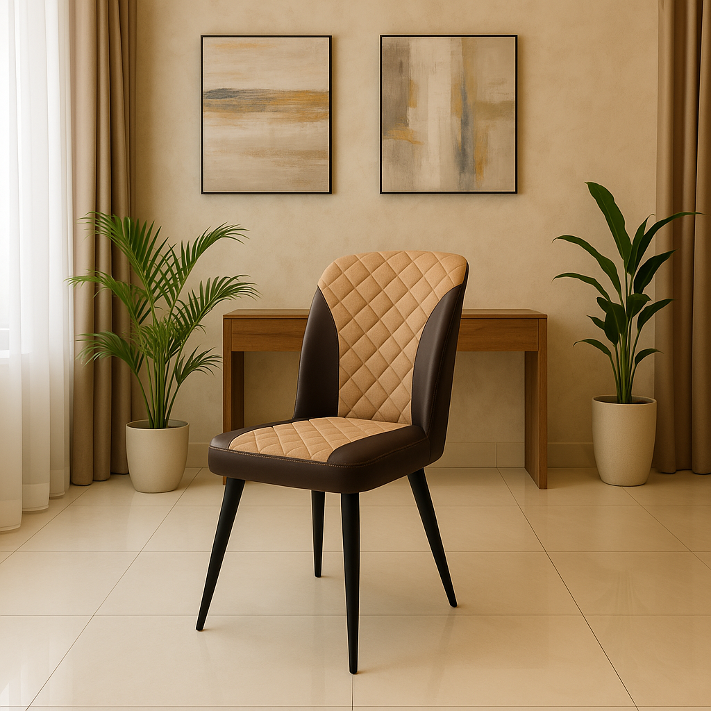 Zepto Cream Walnut Dining Chair