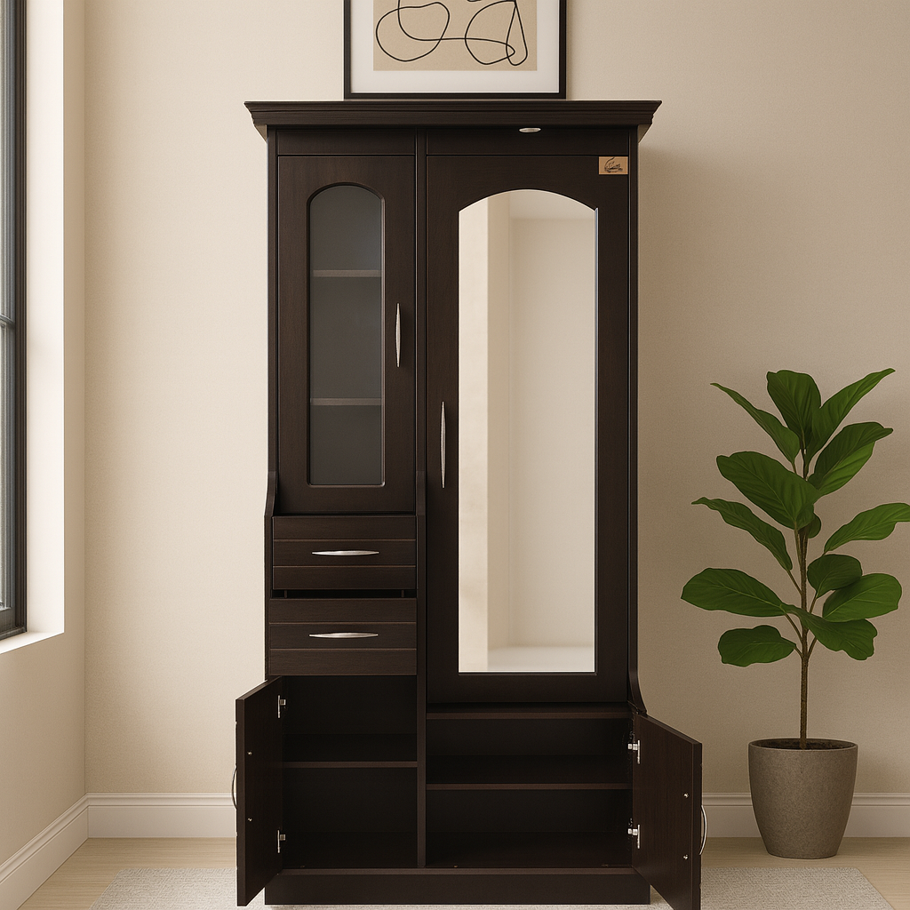 Geneva Dressing Table in Dark Walnut Color with MDF & PU