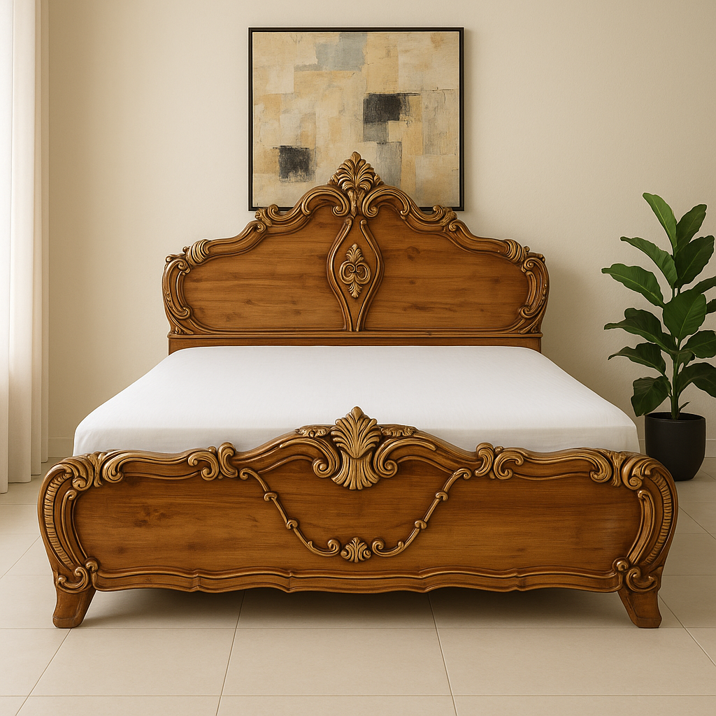 Purnima Curving Segun King Bed with Hydrolic