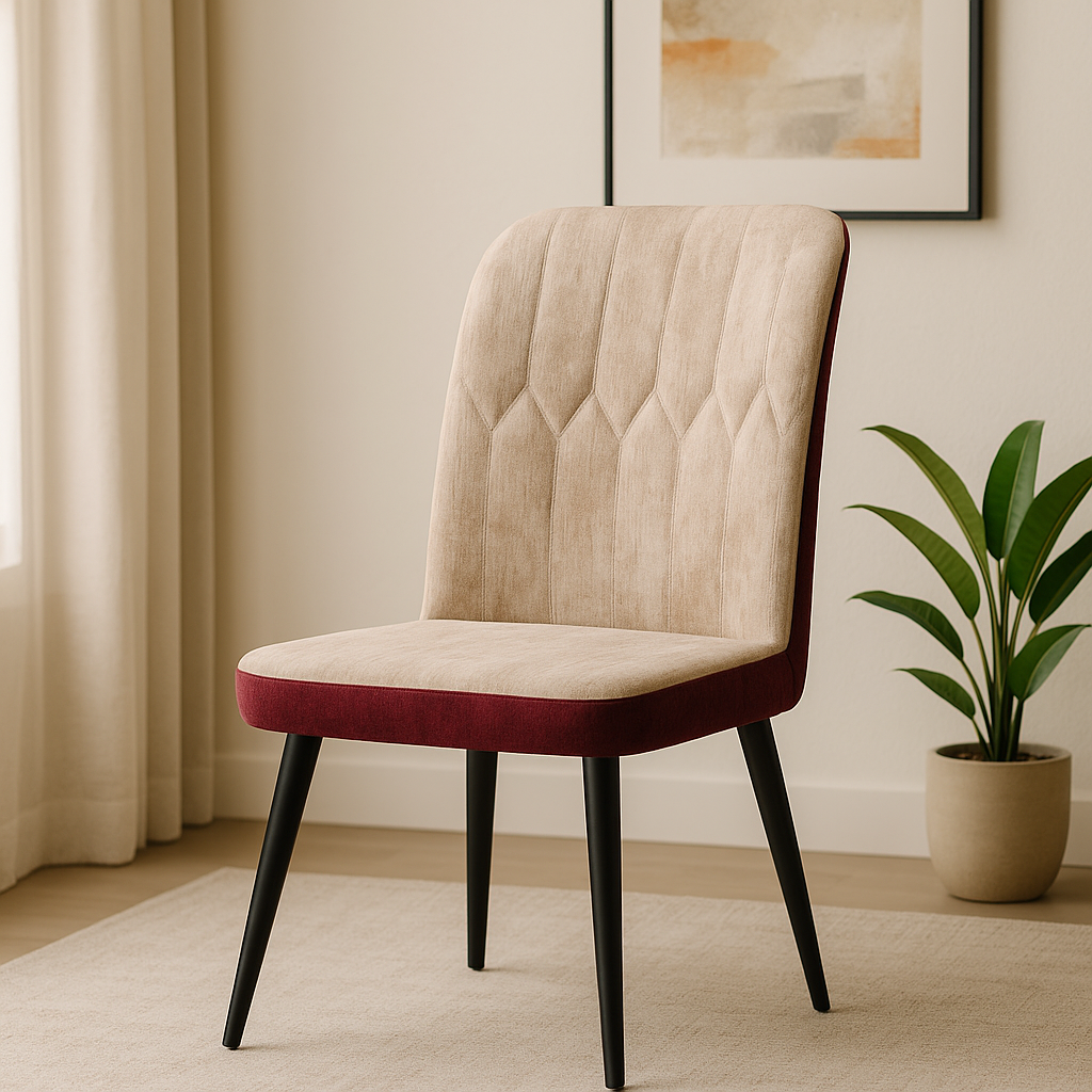 Zepto White Velvet Dining Chair