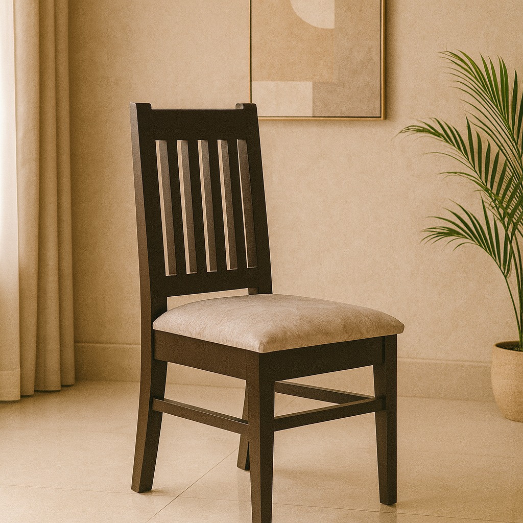 Vega Mehgini Dining Chair in Dark Walnut Color
