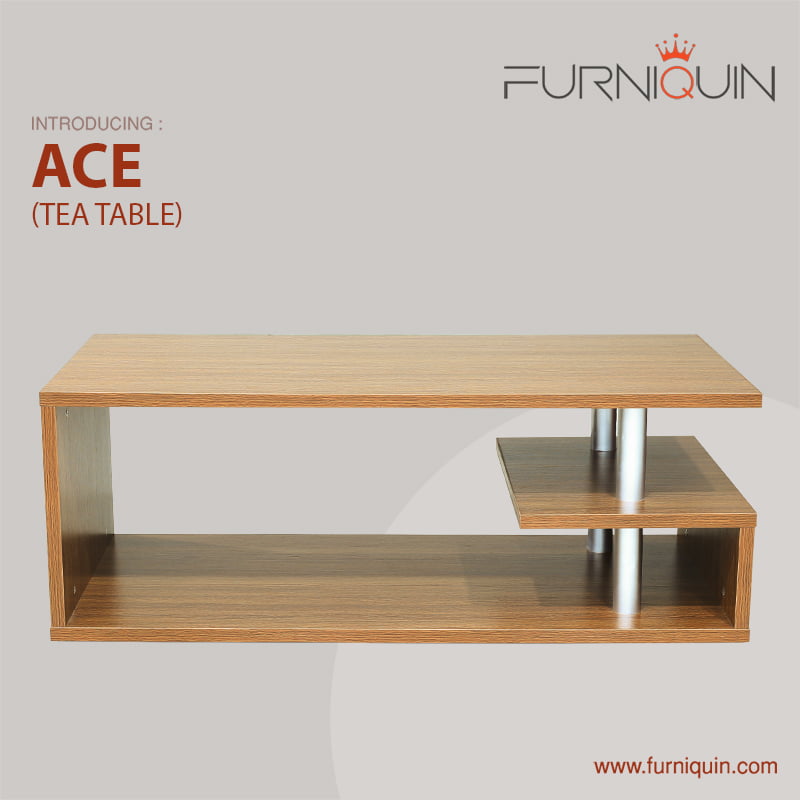 Ace Grey Color Tea Table with MDF and Melamine Material