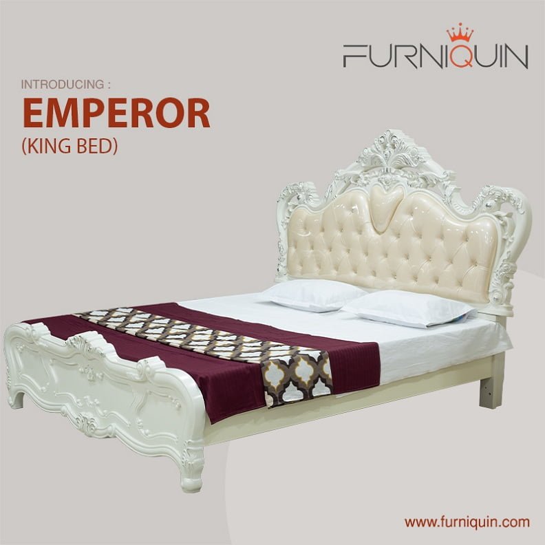Emperor (King Bed) with Hydrolic Storage White Bed
